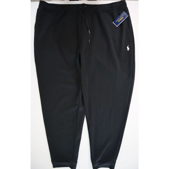 Polo Ralph Lauren Men’s Big & Tall Sz 3XLT Black Double-Knit Jogger Pants - Picture 1 of 11
